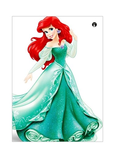 Princess Themed Metallic Plate Green/White/Red 20x15cm
