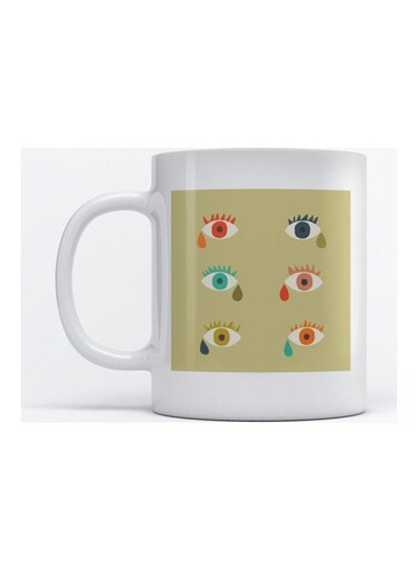 Mug Colored Eyes for Coffee and Tea White