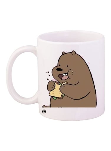 Bear Printed Coffee Mug White/Brown/Black