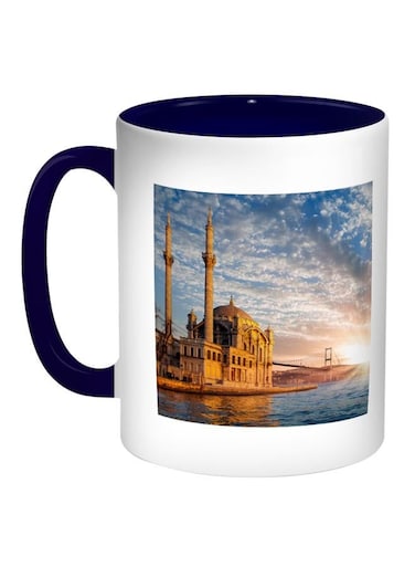 Islamic Mosque Printed Coffee Mug Blue/White/Yellow 11ounce