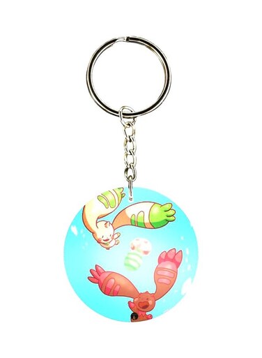 Anime Digimon Double Side Printed Keychain