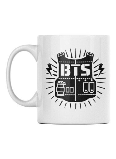 BTS Printed Ceramic Mug White/Black