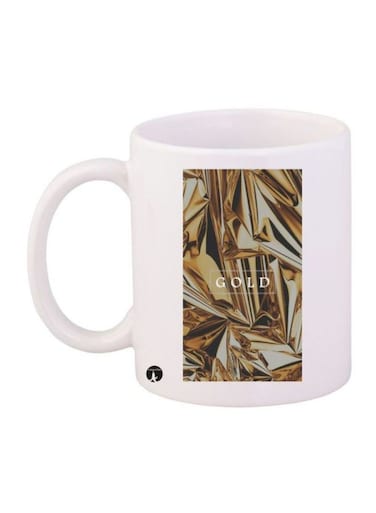 Phrase Printed Mug White/Gold Standard Size