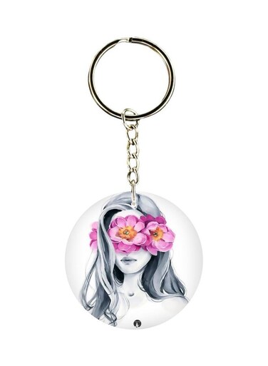 Girl Printed Double Sided Keychain