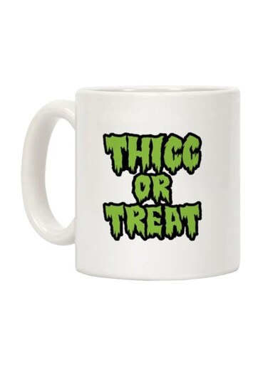Thicc Or Treat Printed Coffee Mug White