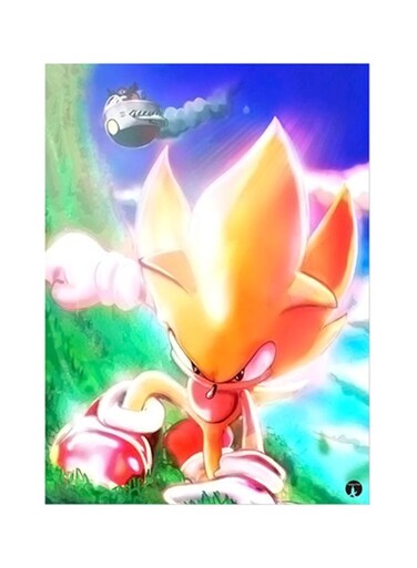 Video Game Sonic Metal Plate Poster Multicolour 15x20cm
