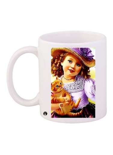Printed Coffee Mug White/Brown/Purple