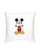 Mickey Mouse Printed Decorative Cushion White/Black/Red 16x16inch