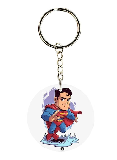 Double Sided Superman Printed Keychain