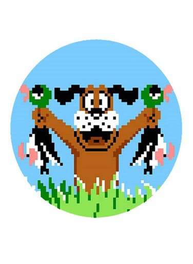 Duck Hunt Game Printed Fridge Magnet Blue/Brown/Green