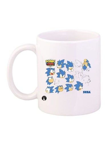 Sonic Video Game Printed Mug White/Blue/Yellow