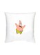 Patrick Star Printed Decorative Cushion White/Pink/Green 16x16inch