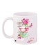Tea Time Printed Coffee Mug White/Pink/Green 11ounce