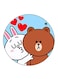 Bear And A Rabbit Printed Fridge Magnet Round Multicolour