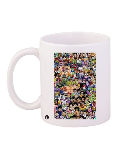 Cartoon Printed Coffee Mug White/Beige/Black 11ounce