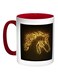 Horse Shape Printed Coffee Mug Red/White/Black 11ounce