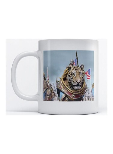 Mug Tiger For Coffee And Tea White