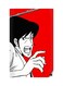 Printed Fridge Magnet Red/Black/White 8.5x0.4x5.5cm