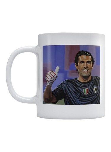 Buffon Printed Mug White/Blue/Beige