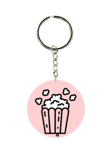 Double Sided Popcorn Printed Keychain