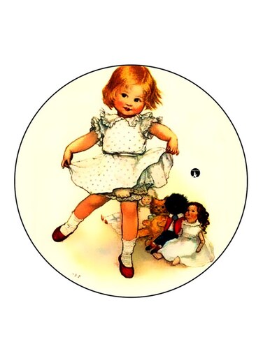 Vintage Art Printed Fridge Magnet Multicolour
