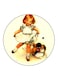 Vintage Art Printed Fridge Magnet Multicolour