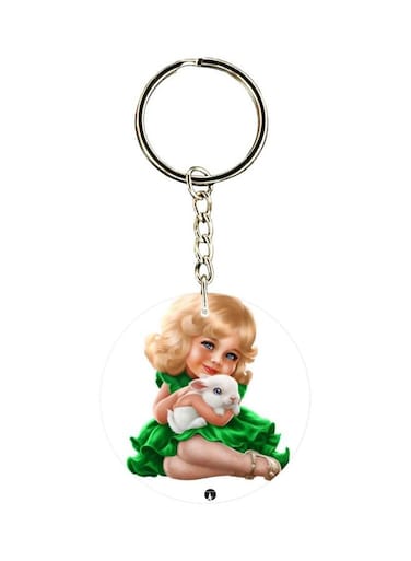 Girl Printed Dual Sided Keychain
