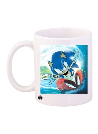Sonic Printed Coffee Mug White/Blue/Red