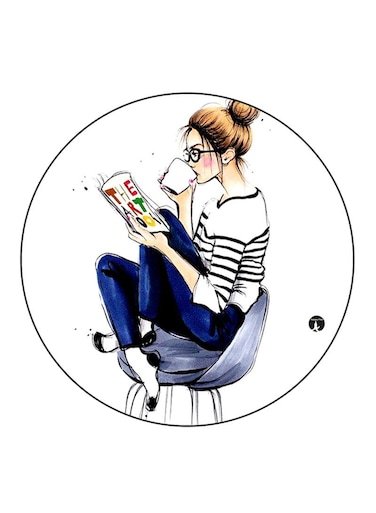 Girl Printed Fridge Magnet Multicolour