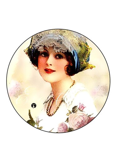 Vintage Art Printed Fridge Magnet Multicolour