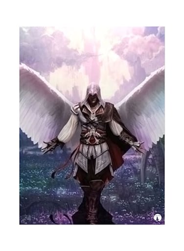 Assassin's Creed Metal Plate Poster Purple/White/Brown 15x20cm