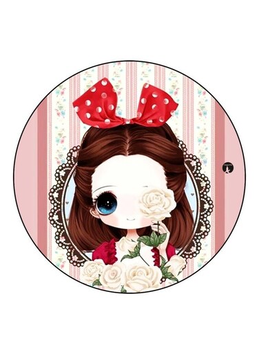 Cartoon Printed Fridge Magnet Brown/Red/Beige 5.5cm
