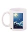 Cartoon Printed Coffee Mug White/Blue/Black 11ounce