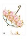 Floral Themed Metallic Plate White/Pink/Gold 20x15cm