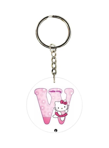 Initial W Designed Dual Sided Keychain