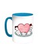 Happy Teeth Family Printed Coffee Mug Turquoise/White 11ounce