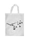Freedom Of Birds Printed Shopping Bag White