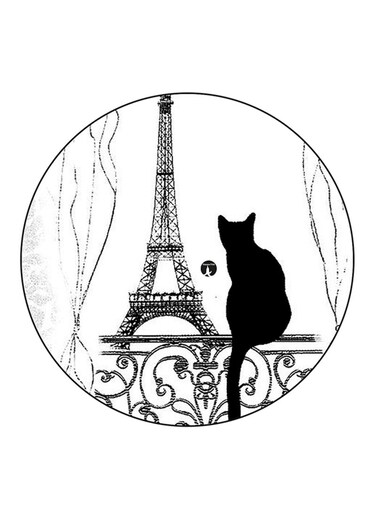 The Effiel Tower Printed Fridge Magnet Black/White