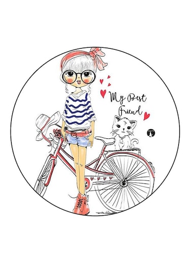 A Girl Printed Fridge Magnet Multicolour