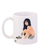 Cartoon Girl Printed Coffee Mug White/Orange/Black