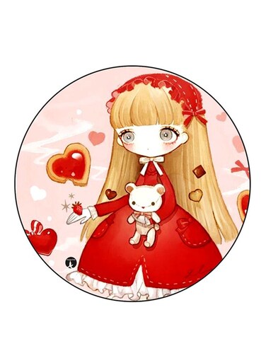 Girl Printed Fridge Magnet Multicolour