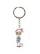 Animated Girl With Cat Printed Keychain