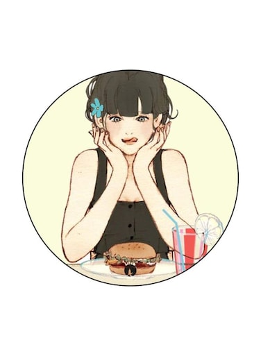 A Girl Printed Fridge Magnet Beige/Black/Red