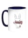 Cartoon Drawings - Rabbits Printed Coffee Mug White/Blue 11ounce