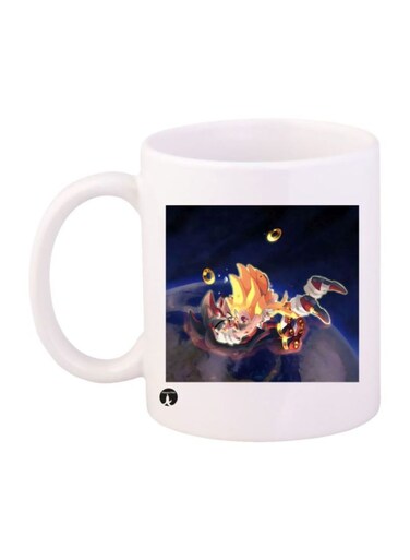Sonic Video Game Printed Mug White/Grey/Red Standard Size