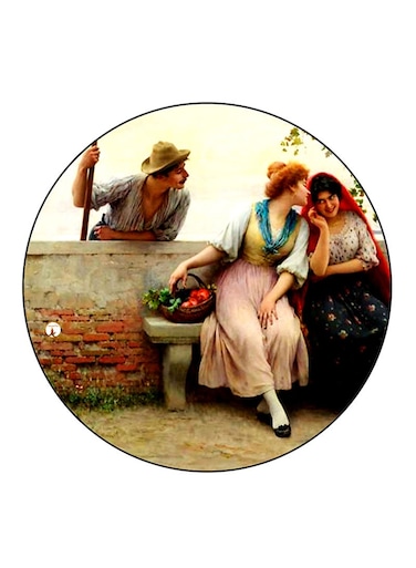Vintage Art Printed Fridge Magnet Multicolour