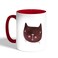 Happy Cat Printed Coffee Mug, Red 11 Ounce