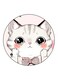 Cat Printed Fridge Magnet Round Multicolour
