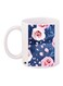 Floral Printed Coffee Mug White/Blue/Pink 11ounce
