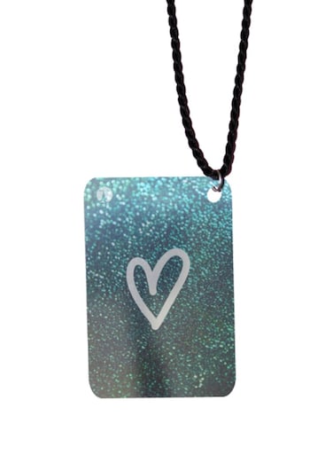 Heart Printed Car Mirror Pendant